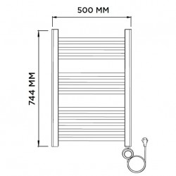Radiador Toallero Eléctrico Mithos Gamma SENSE blanco cotas 1